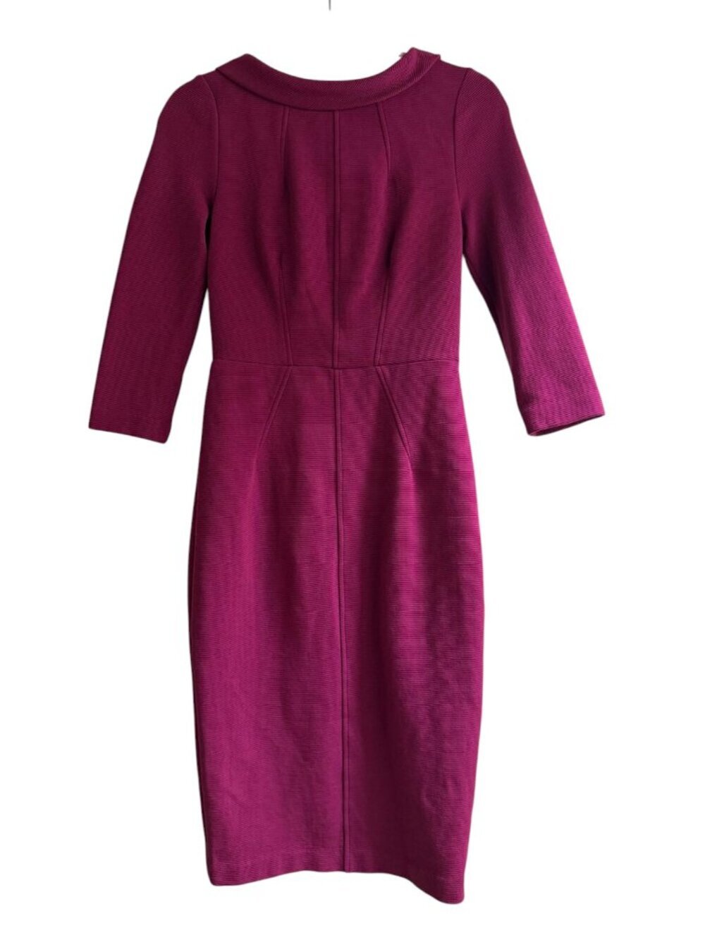 Boden Purple Cotton Blend Sheath Midi Dress 3/4 Sleeve Size 6.